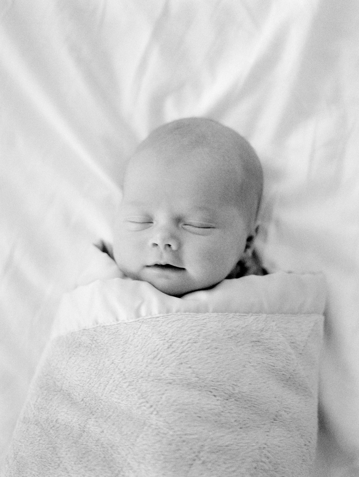 baby on black and white film