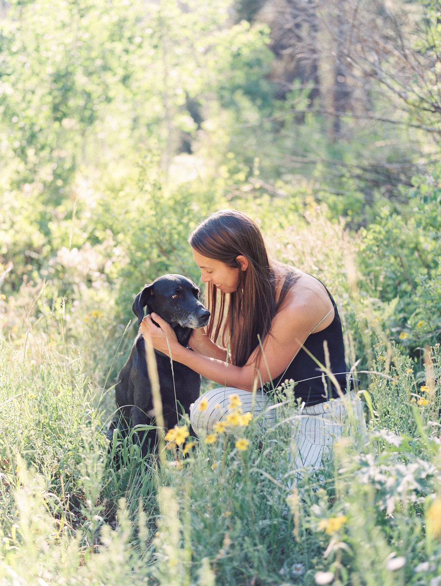 woman with her dog