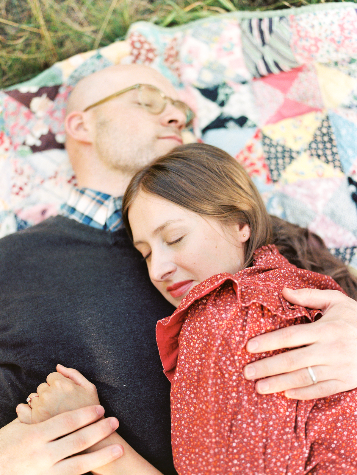 husband and wife laying together