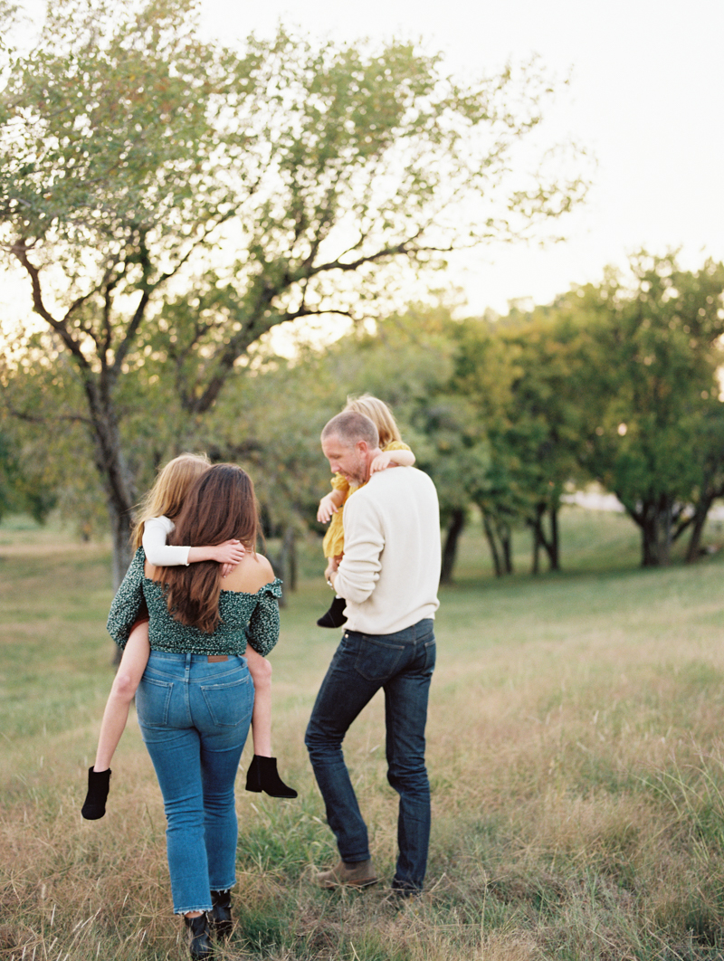 young family walking together