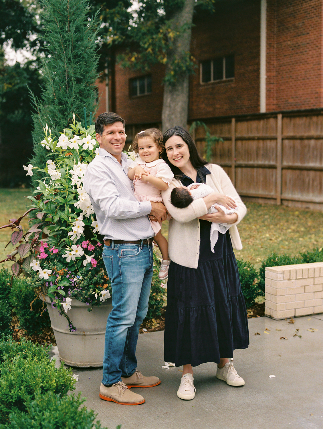 family of 4 in their oklahoma city backyard