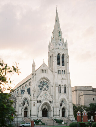 st louis catheral at sunset